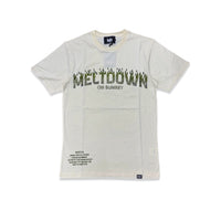 Denimicity Men's Meltdown On Sunset Rhinestone Tee Beige/Olive
