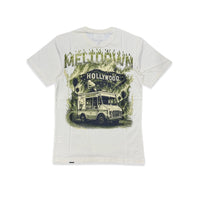 Denimicity Men's Meltdown On Sunset Rhinestone Tee Beige/Olive