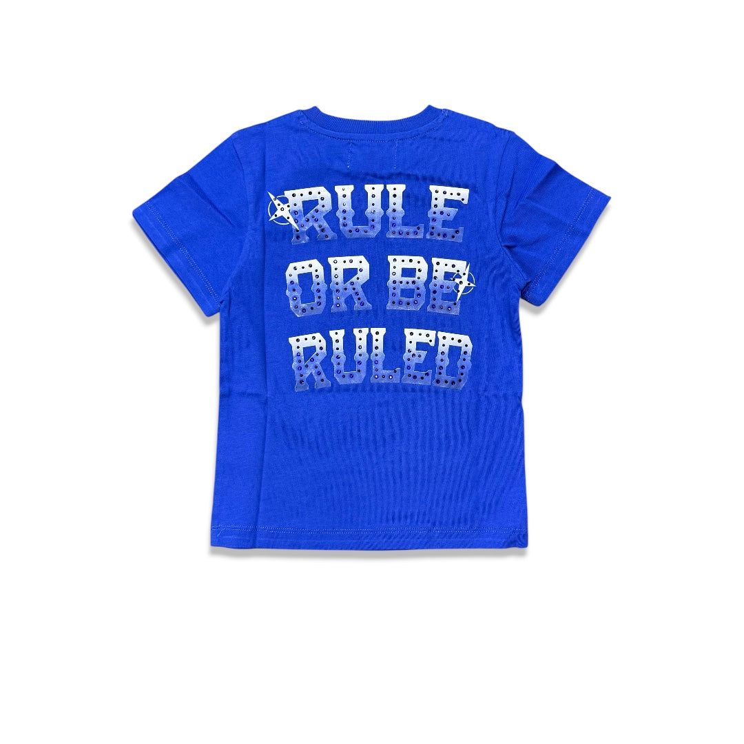 Denimicity kids Rule Or Be Ruled Tee Royal blue/White