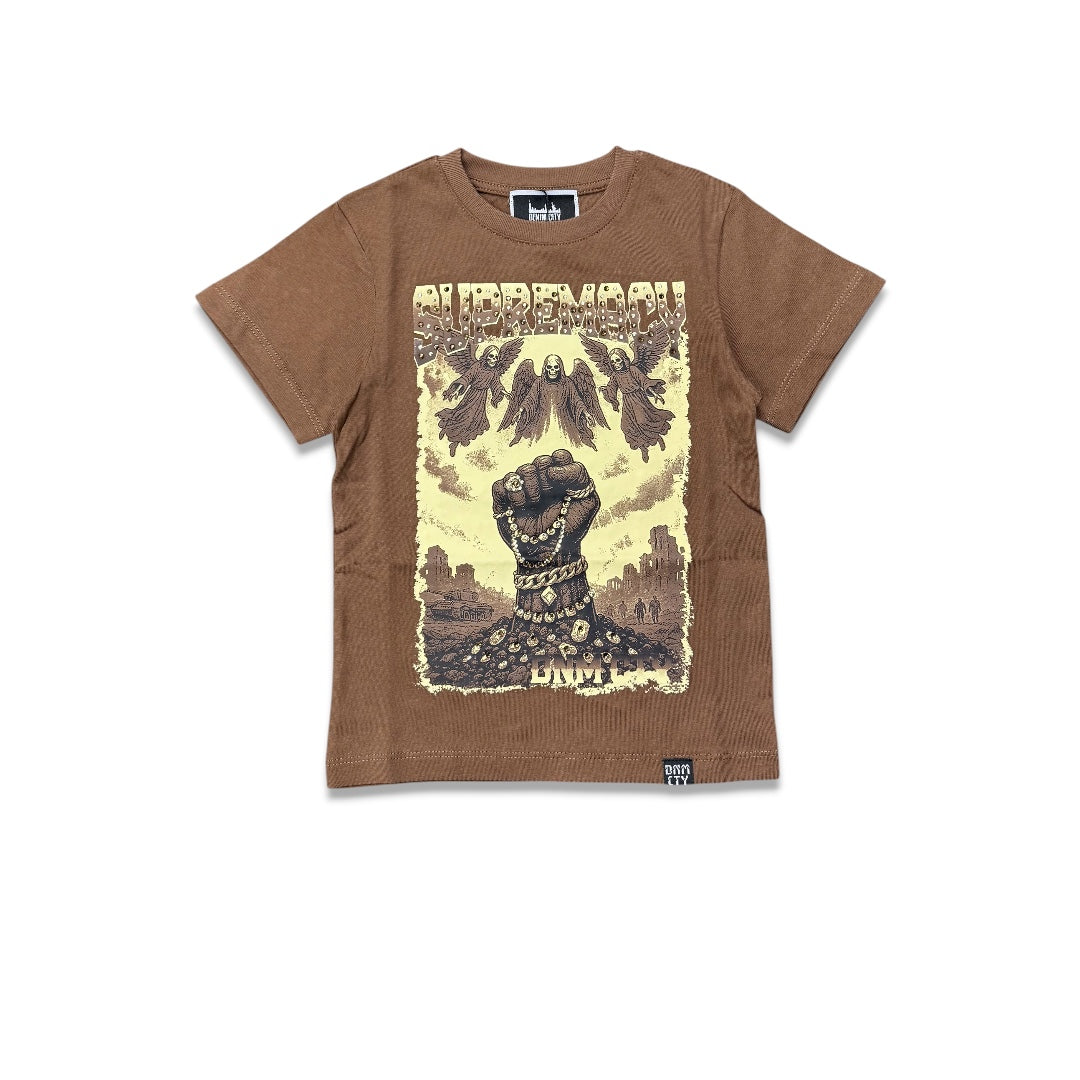 Denimicity kids Rule Or Be Ruled Tee Brown/Beige