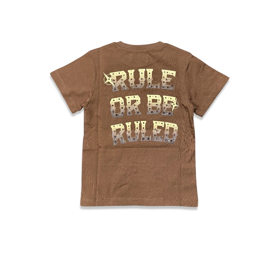 Denimicity kids Rule Or Be Ruled Tee Brown/Beige