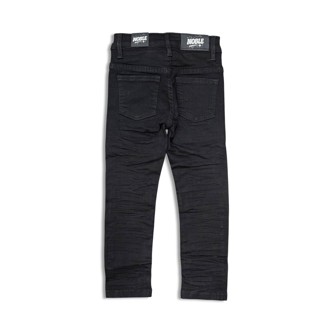 Noble Essential Kids Wide Cut Patched Jeans Black