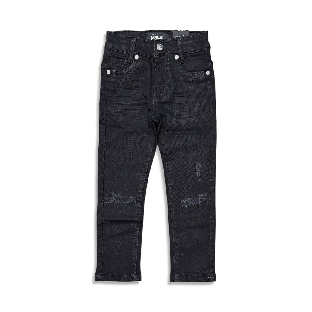 Noble Essential Kids Cut Patched Jeans Black