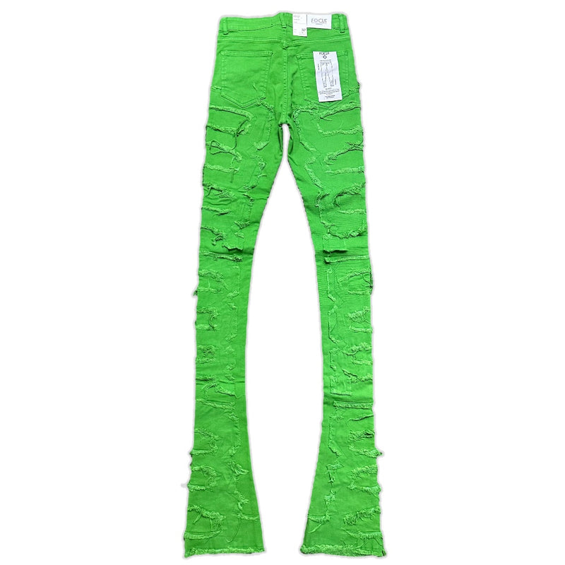 Focus Denim (Green Super Skinny Flared Stacked Jean)
