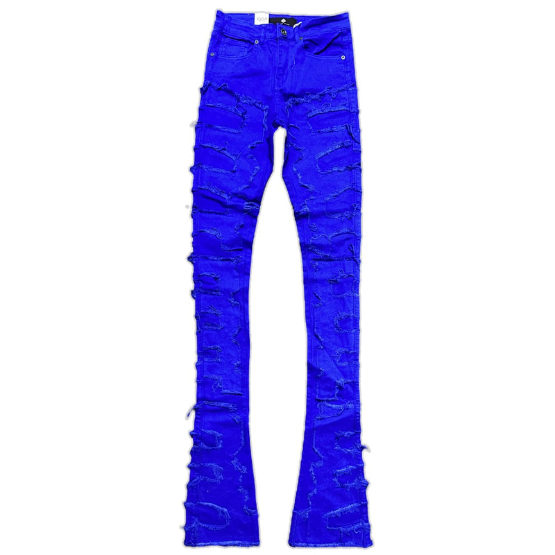Focus Denim (Royal blue Super Skinny Flared Stacked Jean)