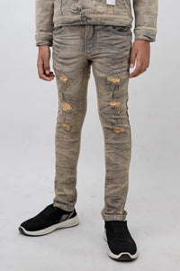 Premium Disaster Kids Denim Jeans Vintage Grey -047