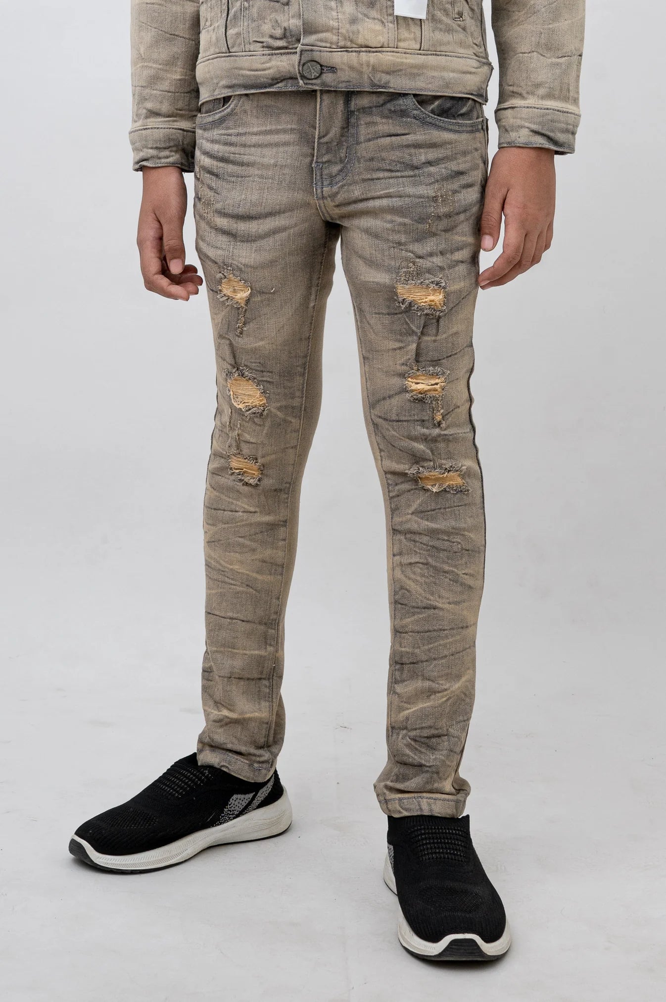 Premium Disaster Kids Denim Jeans Vintage Grey -047