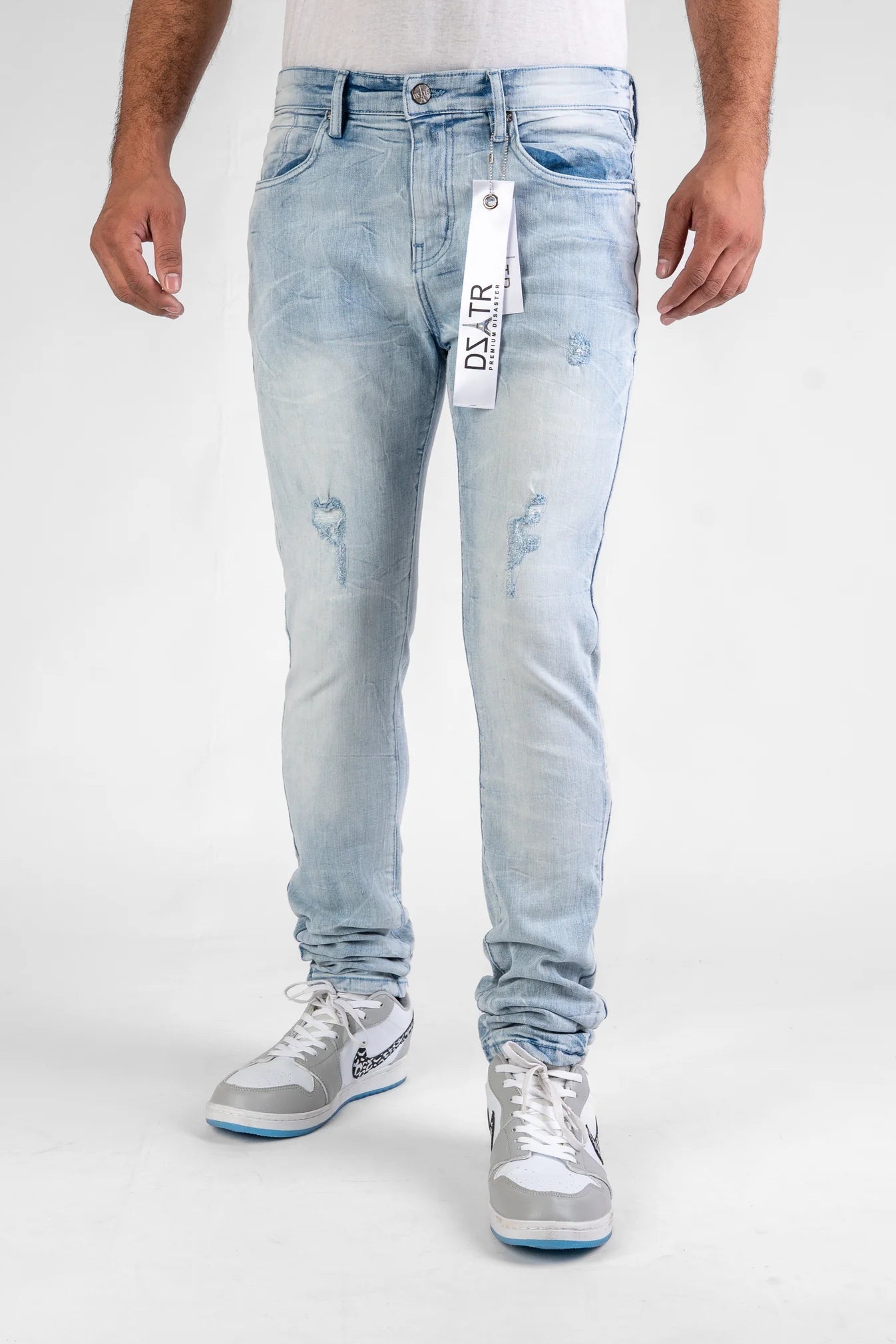 Premium Disaster Men's Classic Ultra Stretch Denim Jean Ice Blue