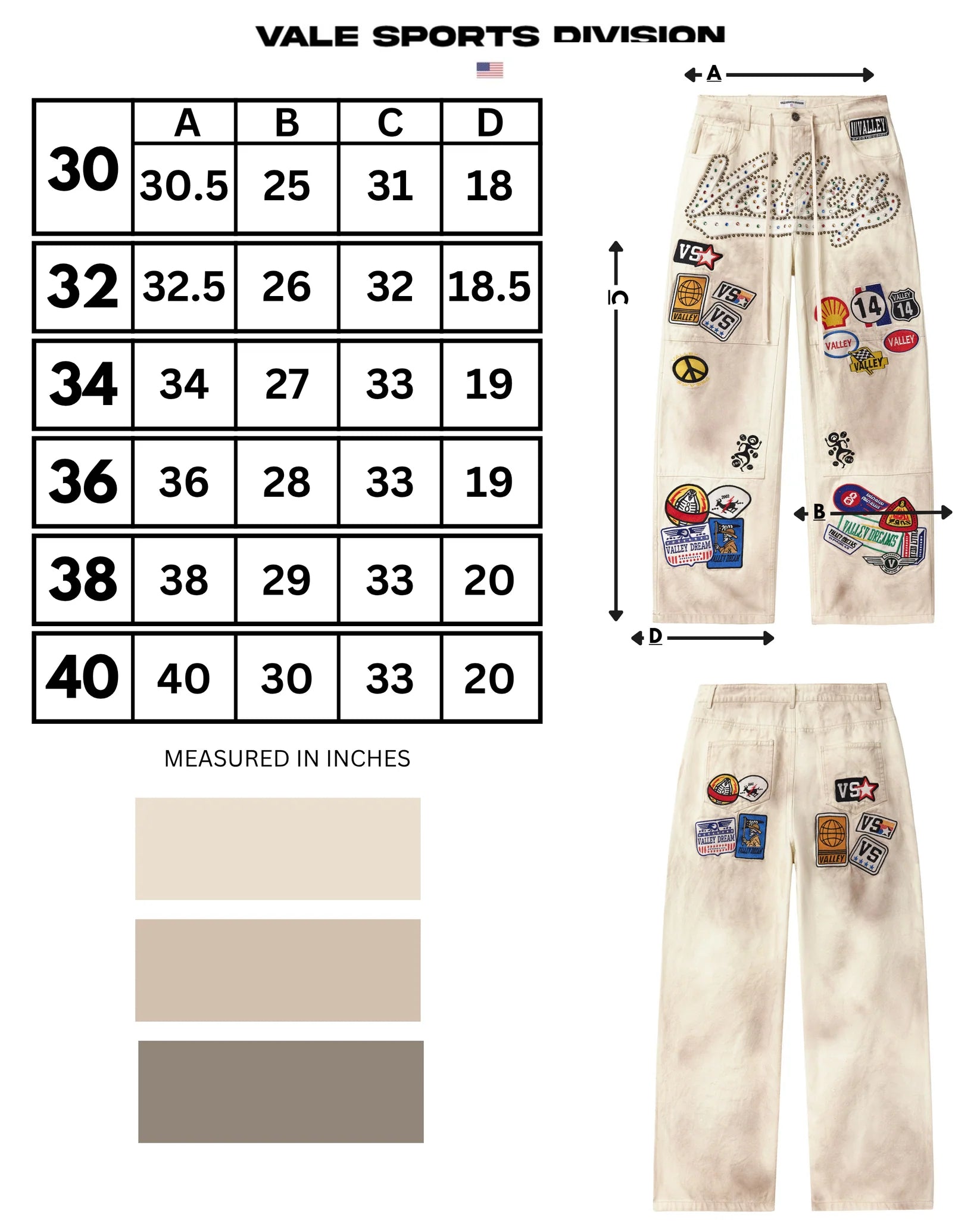 Vale Forever 1980S Painters Off White Cream Jeans