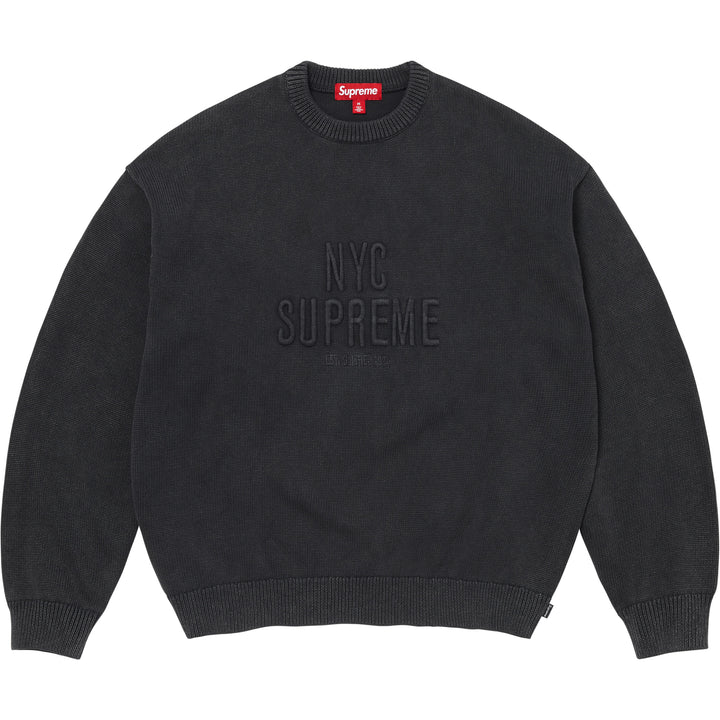 Supreme Overdyed Raised Sweater Black