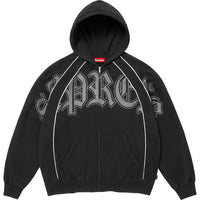 Supreme Paneled Zip Up Hooded Sweatshirt Black