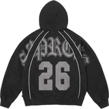 Supreme Paneled Zip Up Hooded Sweatshirt Black