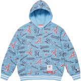 Supreme/Mitchell & Ness Teams Zip Up Hoodie Sweatshirt Light Blue