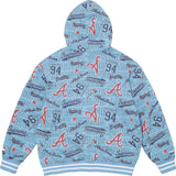 Supreme/Mitchell & Ness Teams Zip Up Hoodie Sweatshirt Light Blue