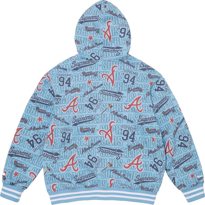 Supreme/Mitchell & Ness Teams Zip Up Hoodie Sweatshirt Light Blue