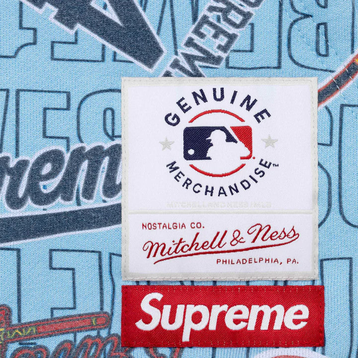 Supreme/Mitchell & Ness Teams Zip Up Hoodie Sweatshirt Light Blue
