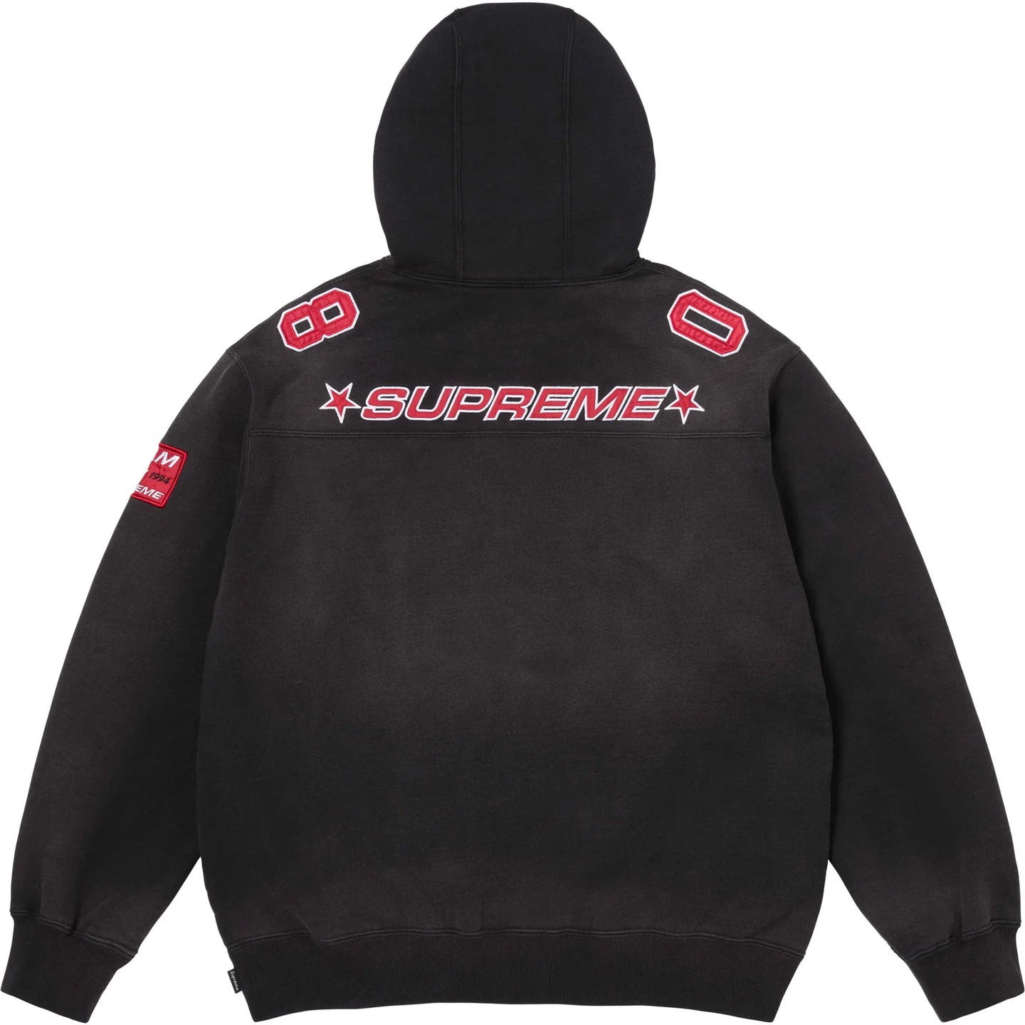 Supreme Football Jersey Hooded Sweatshirt Black