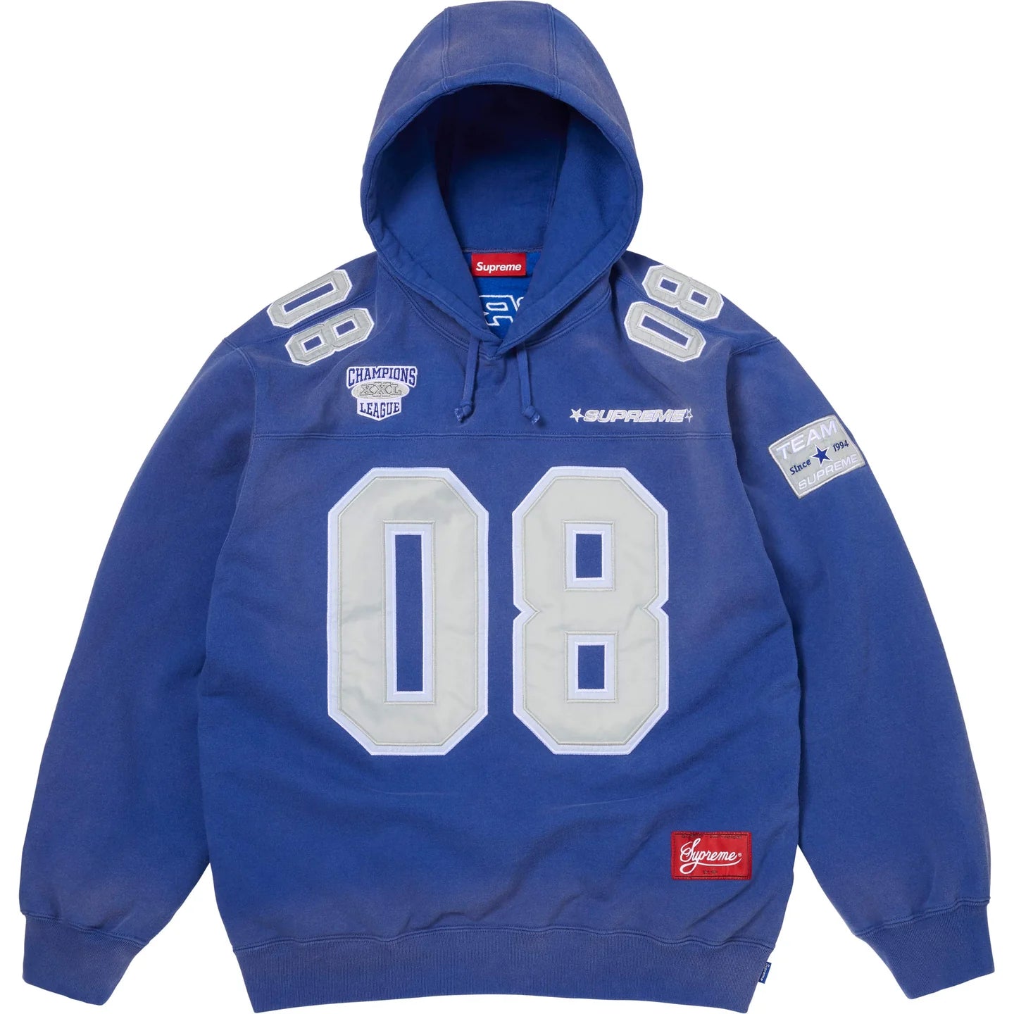 Supreme Football Jersey Hooded Sweatshirt Royal Blue