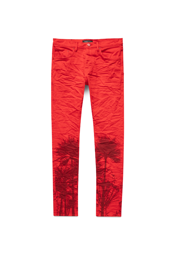Purple brand (red molten lava palms print jean)