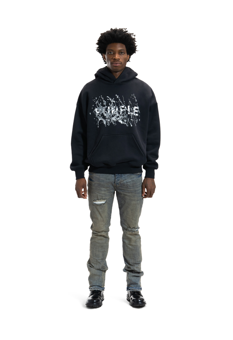 Purple brand (black hwt fleece po hoodie)