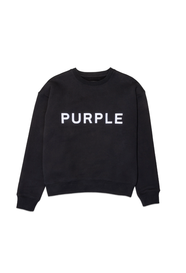 Purple brand (black hwt fleece crewneck sweater)
