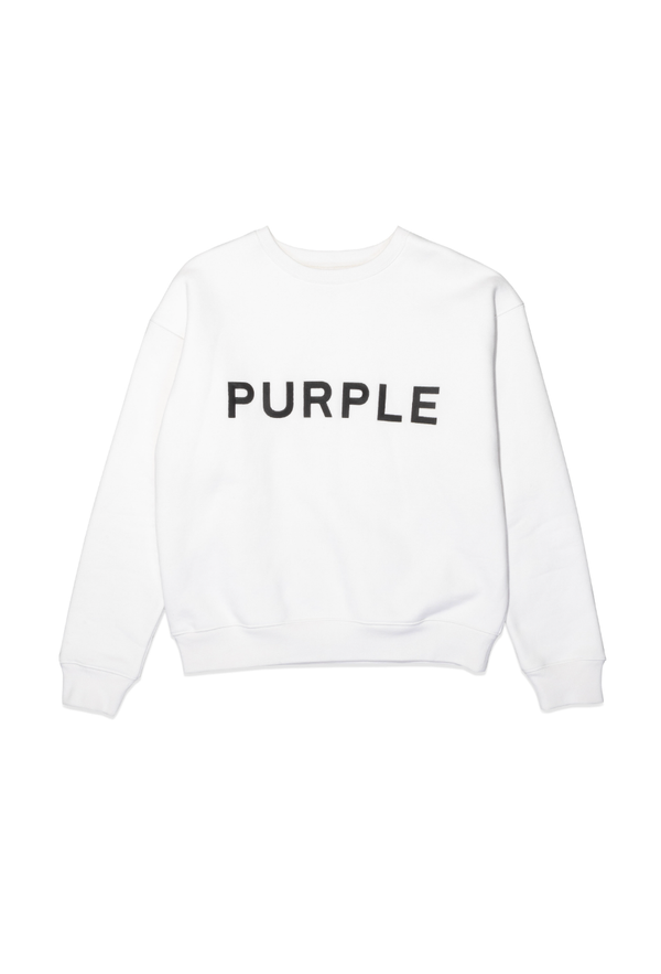 purple brand (white hwt crewneck sweater)