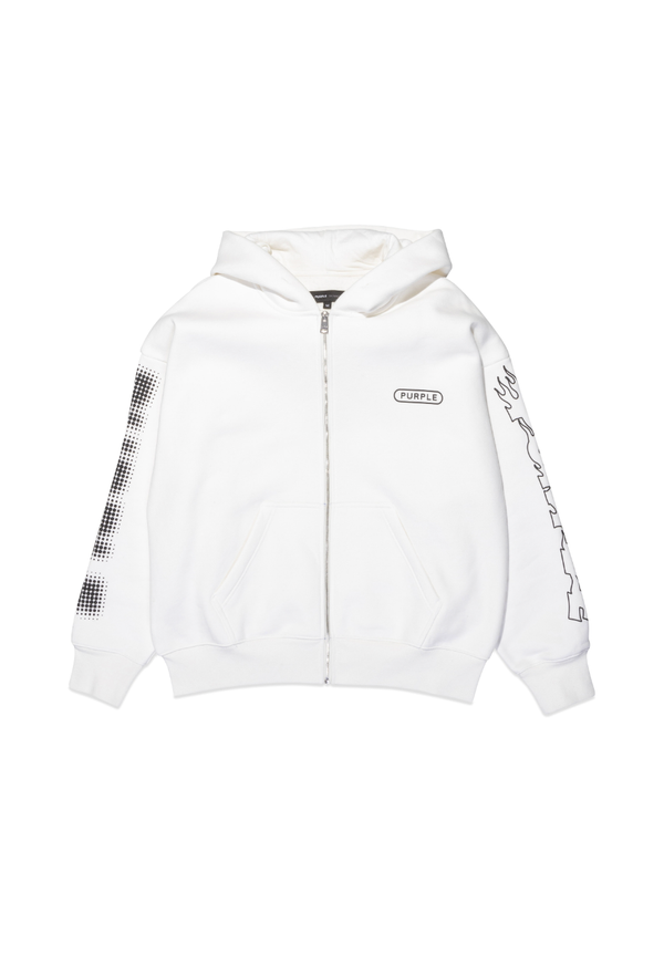 Purple brand (white hwt fleece full zip hoodie)