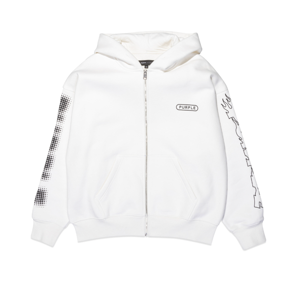 Purple brand (white hwt fleece full zip hoodie)