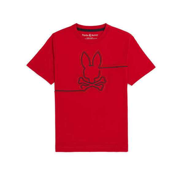 psycho bunny (kids brilliant red chester embroidered graphic t-shirt)