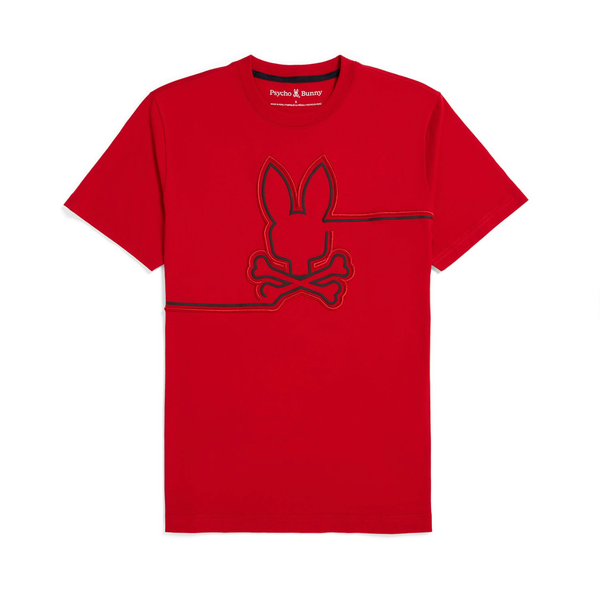 Psycho bunny (Men's brilliant red chester embroidered graphic t-shirt)