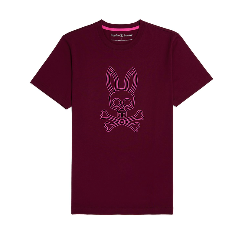 Psycho bunny (Men's crimson dixon flocking graphic t-shirt)