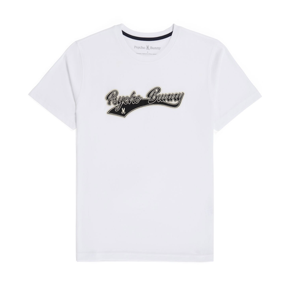 Psycho bunny (Men's white shiloh twill embroidered  graphic t-shirt)