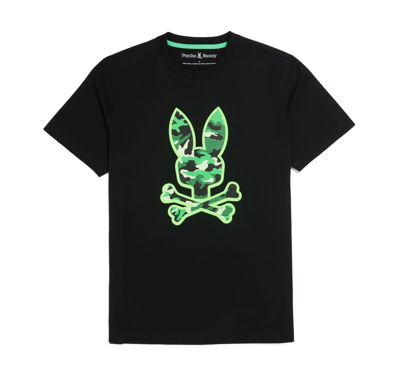 Psycho bunny (Men's black rye graphic t-shirt)
