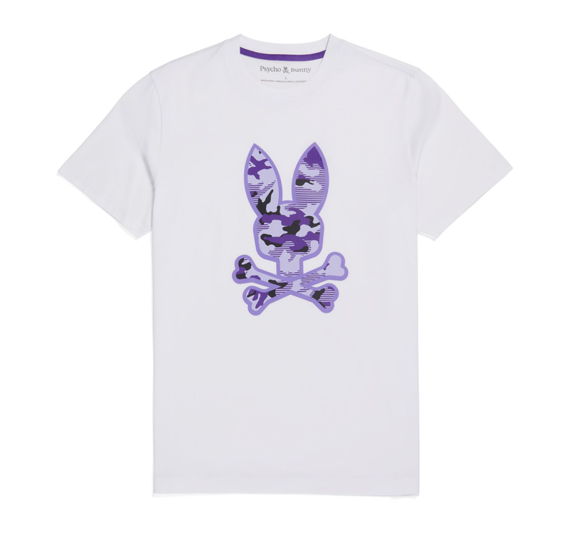 Psycho bunny (Men's white rye graphic t-shirt)
