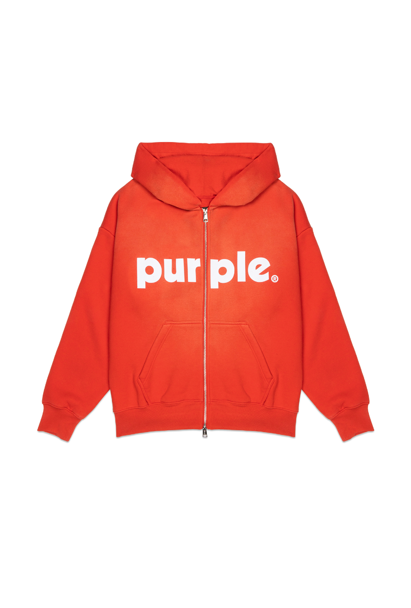 Purple brand (Red hwt fleece full zip hoodie)