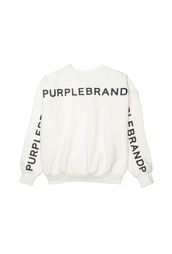 Purple brand (off white hwt fleece crewneck sweater)