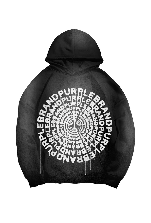 Purple brand (black hwt fleece po hoodie)