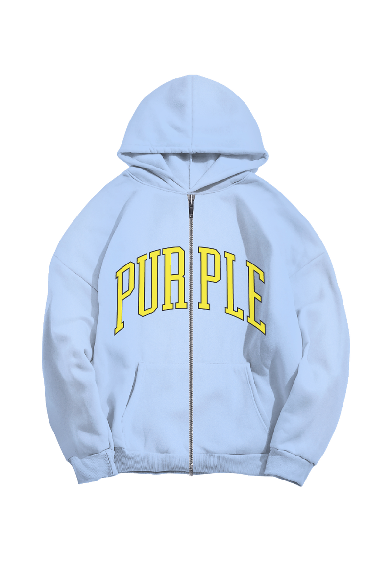 Purple brand (Blue hwt fleece full zip hoodie)