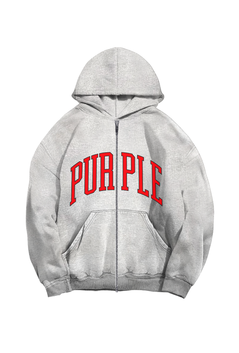Purple brand (Heather fleece full zip hoodie)