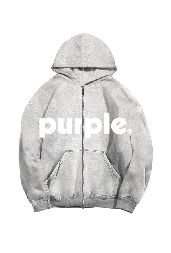 Purple brand (Heather hwt fleece zip hoodie)