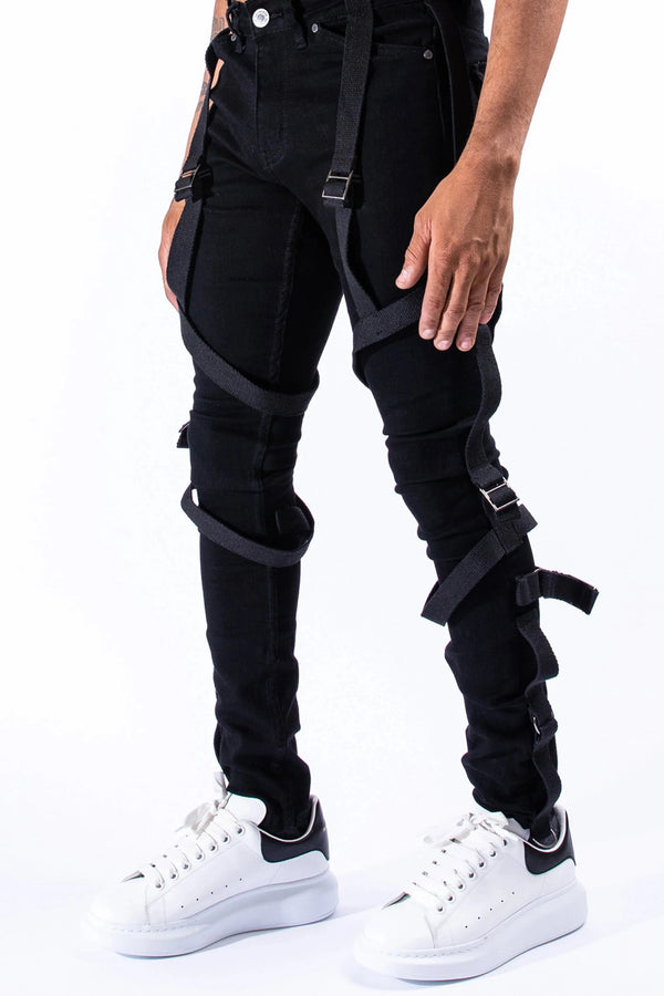 Serenede Stoic Dreams Strap Jeans – Black