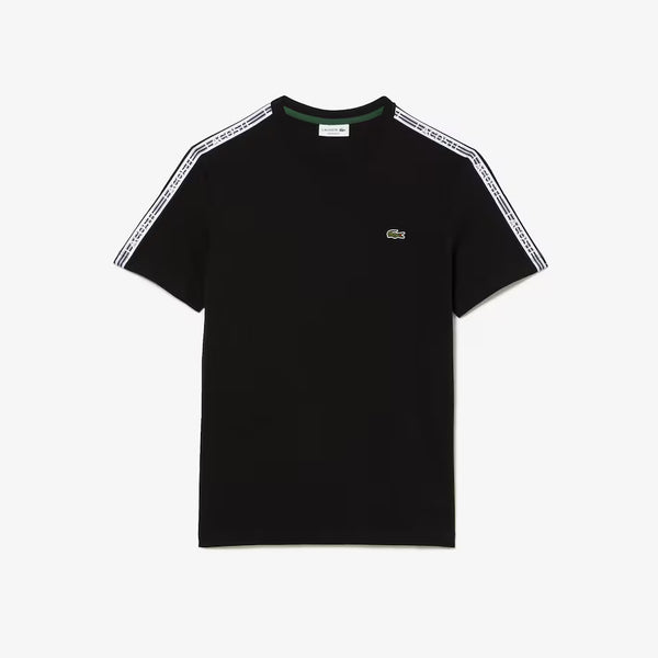 Lacoste (Men's black regular fit logo stripe t-shirt)