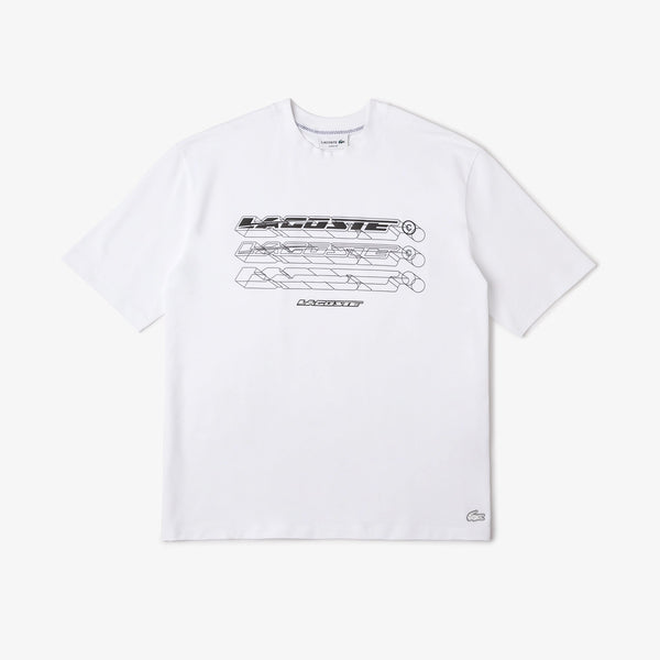 Lacoste (Men's white loose fit organic cotton t-shirt)