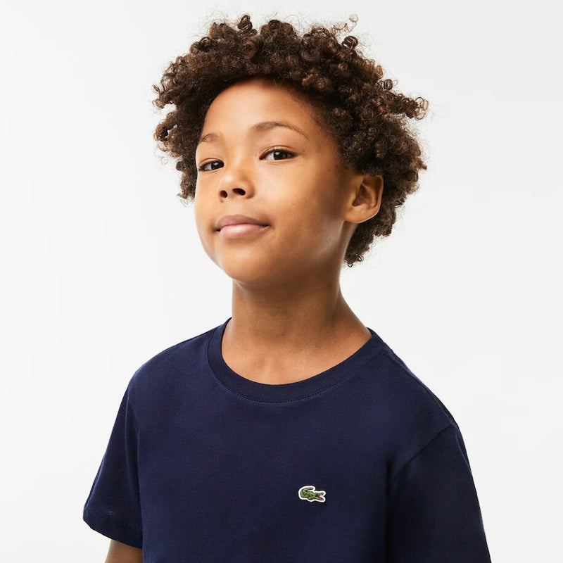 Lacoste (Kids Navy Crewneck Cotton Jersey T-Shirt)