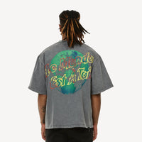 Si Tu Veux Denim Le Monde Graphic T-Shirt – Charcoal Gray Wash