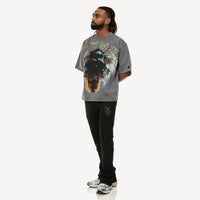 Si Tu Veux Denim Le Monde Graphic T-Shirt – Charcoal Gray Wash
