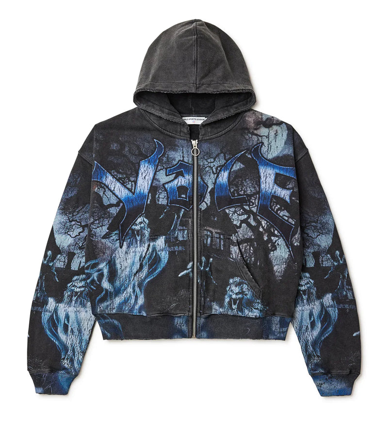 Vale Forever Midnight Garden Zip Up Hoodie Black