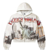 Vale Forever Nyc Zip Up Hoodie White