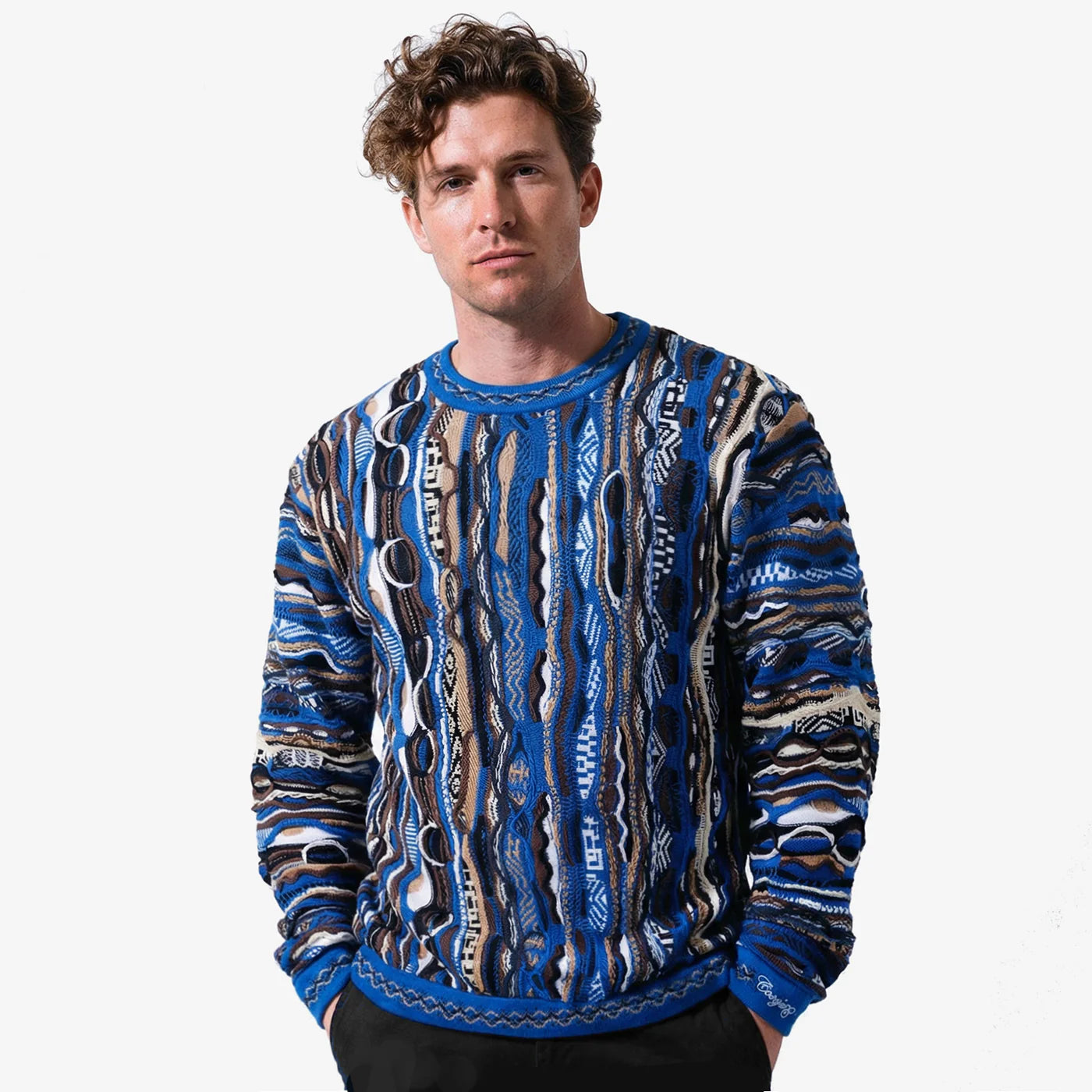 Coogi Australia Vegas Crewneck Sweater Blue Multi