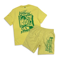 Lacoste Men's Long Branded Short Set - Yellow